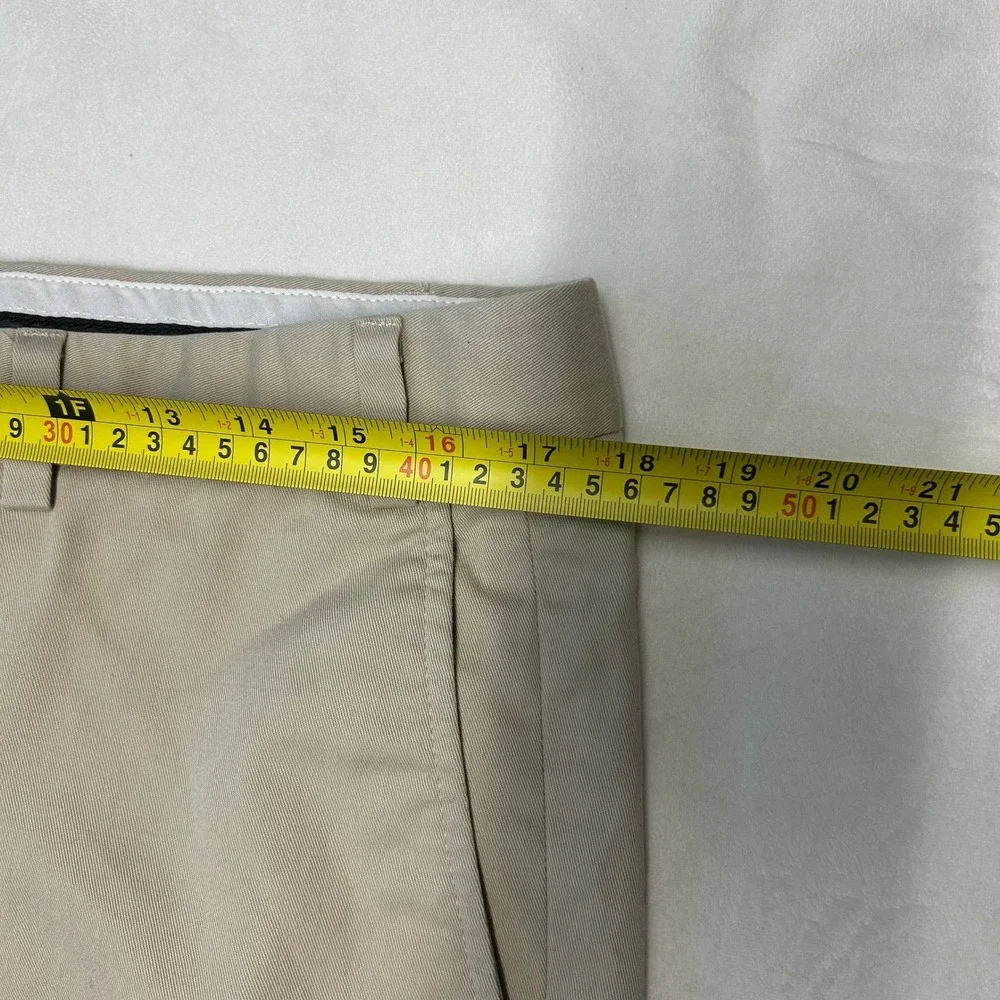 Eddie Bauer Mens Khaki Chino Pants Tan 100% Cotton Flat Front Straight Leg 38x29